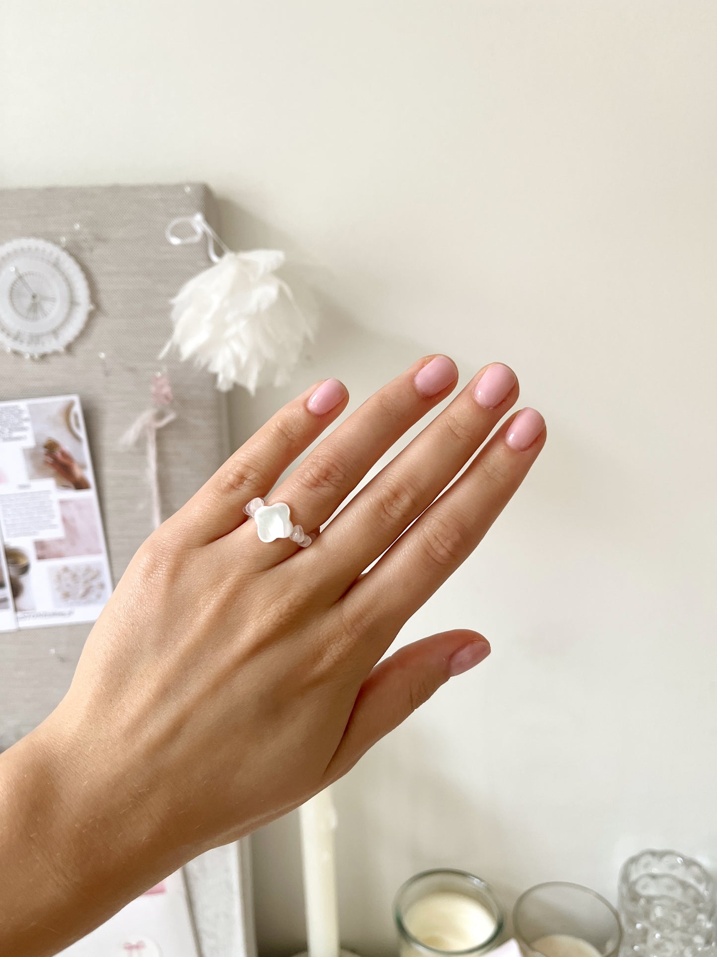 LUCKY SPELL RING (różowy kwarc)